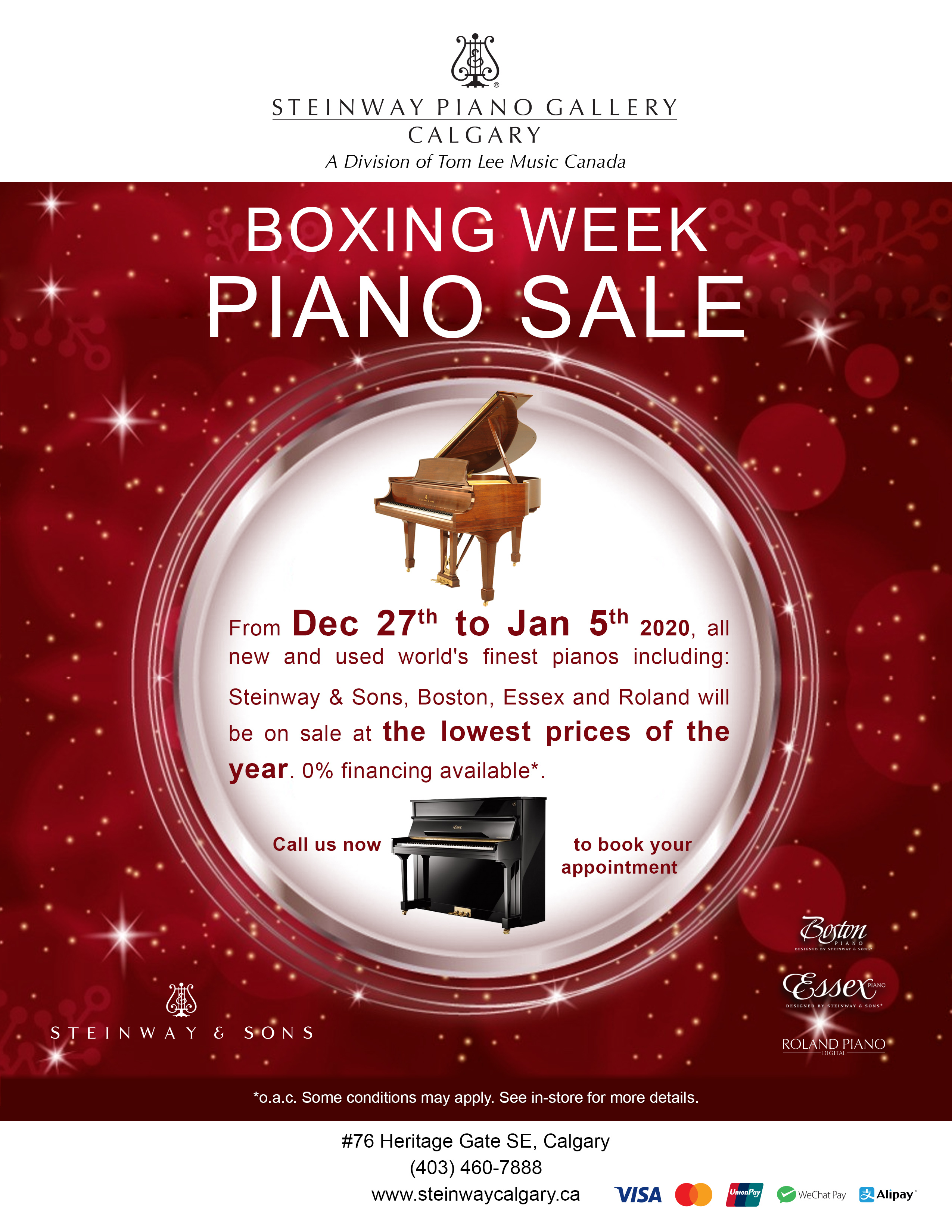 Boxing Week Piano Sale Steinway & Sons